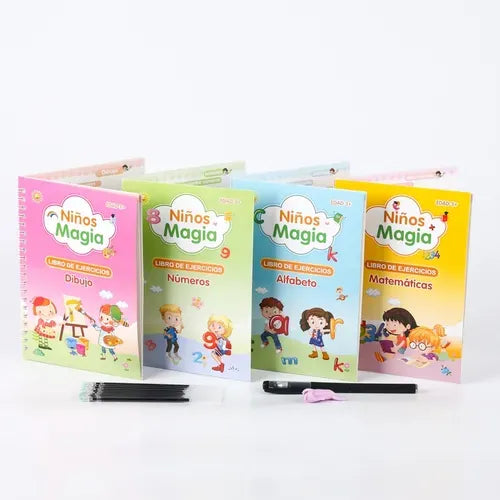 Kit de 4 libros mágicos de caligrafía