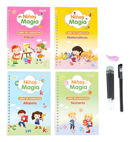 Kit de 4 libros mágicos de caligrafía